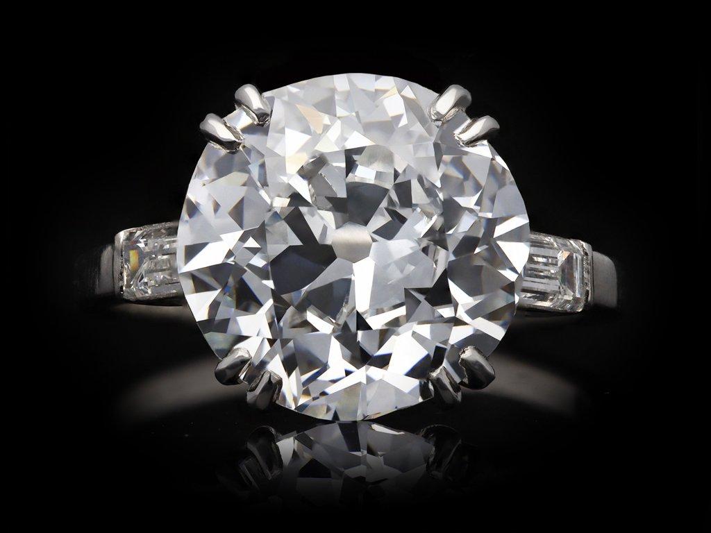 Boucheron 5,03 Karat Diamantring im alten europäischen Schliff, um 1925 im Angebot 1