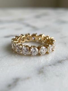 Boucheron 5.55 Carat Heart Shape Diamond Band Ring 18K Yellow Gold