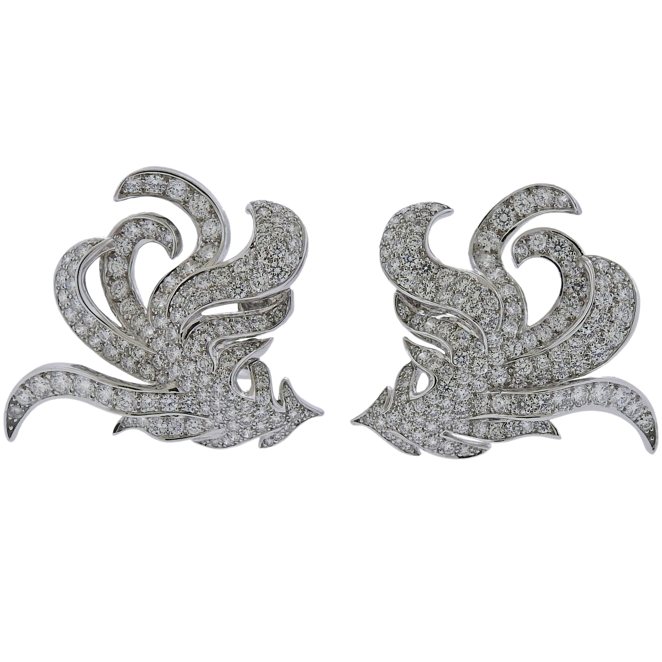 Boucheron 7.50 Carat Diamond Gold Earrings
