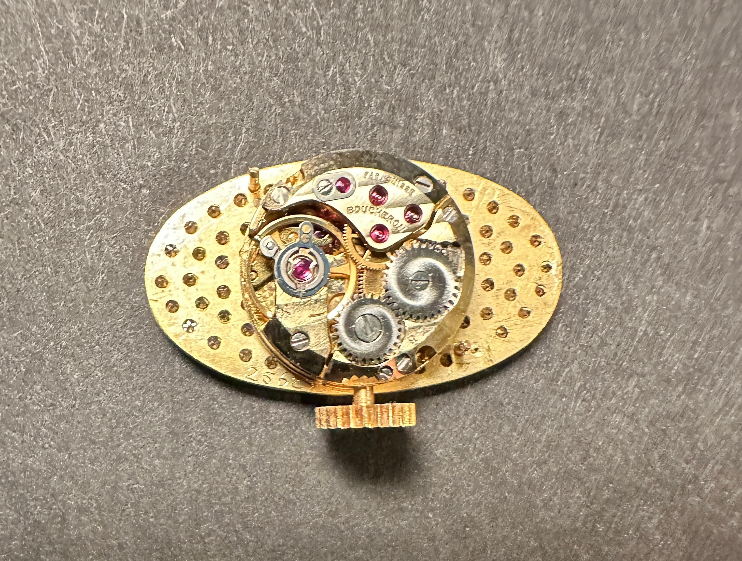 French Boucheron 7.75 Diamond and 18K Gold Ladies Watch For Sale