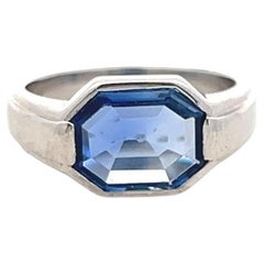 Boucheron 9,5-7,8MM Zaffiro HEXA Anello con pietre preziose in oro bianco 18 carati