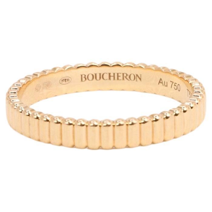 BOUCHERON Alliance Grosgrain en or jaune godronné en vente