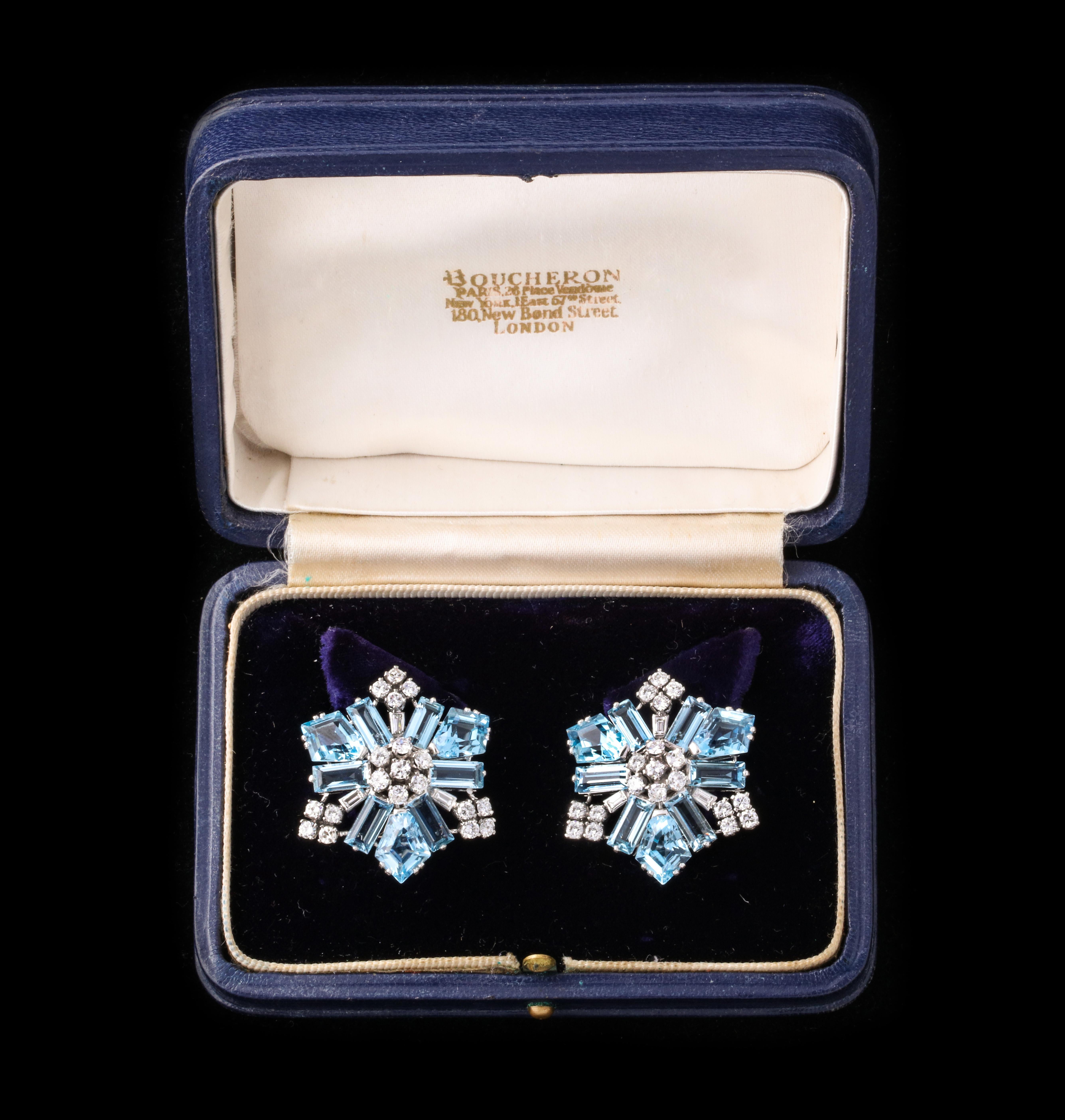 blue diamond snowflake earrings