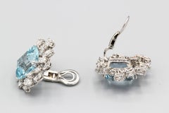 Boucheron Aquamarine Diamond and Platinum Earrings