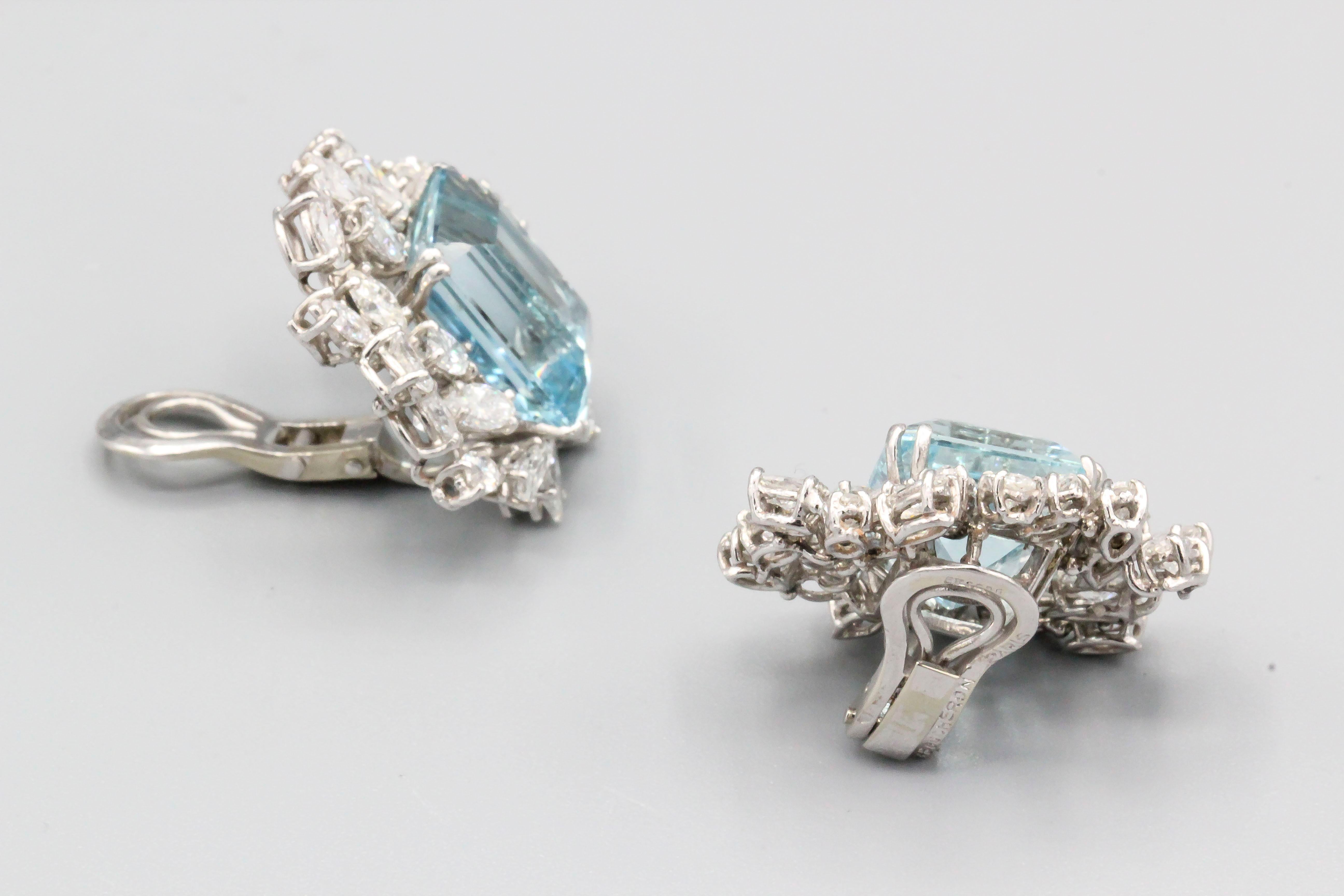 aquamarine diamond earrings