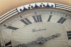 Boucheron Art Deco Diamond Agate Silver Enamel Desk Clock