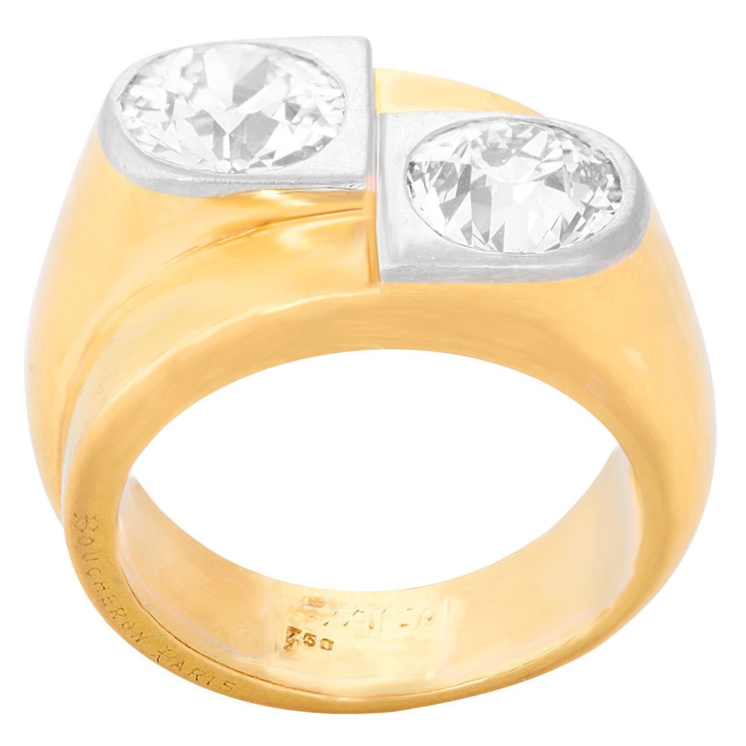 Round Cut Boucheron Art Deco Diamond Ring For Sale