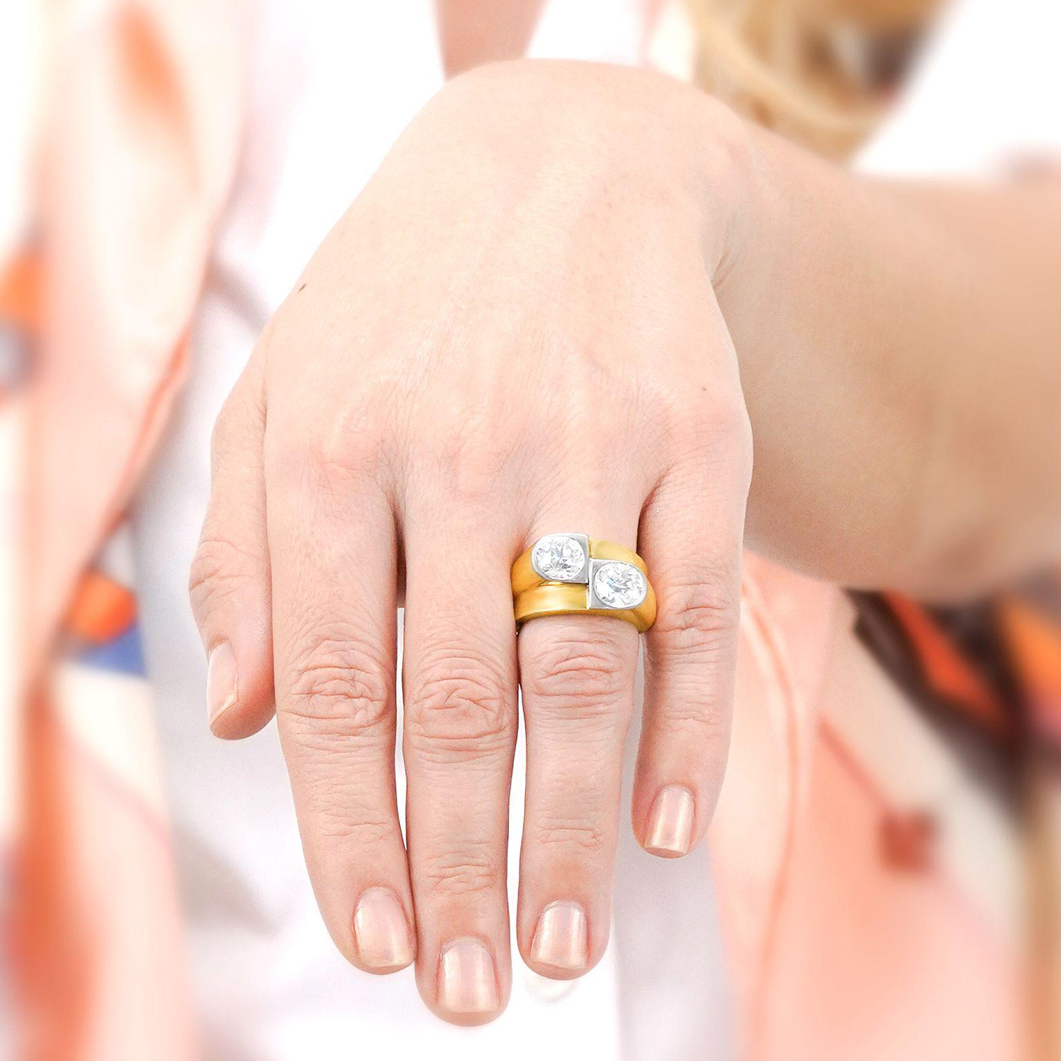 Boucheron Art Deco Diamond Ring In Excellent Condition For Sale In Litchfield, CT