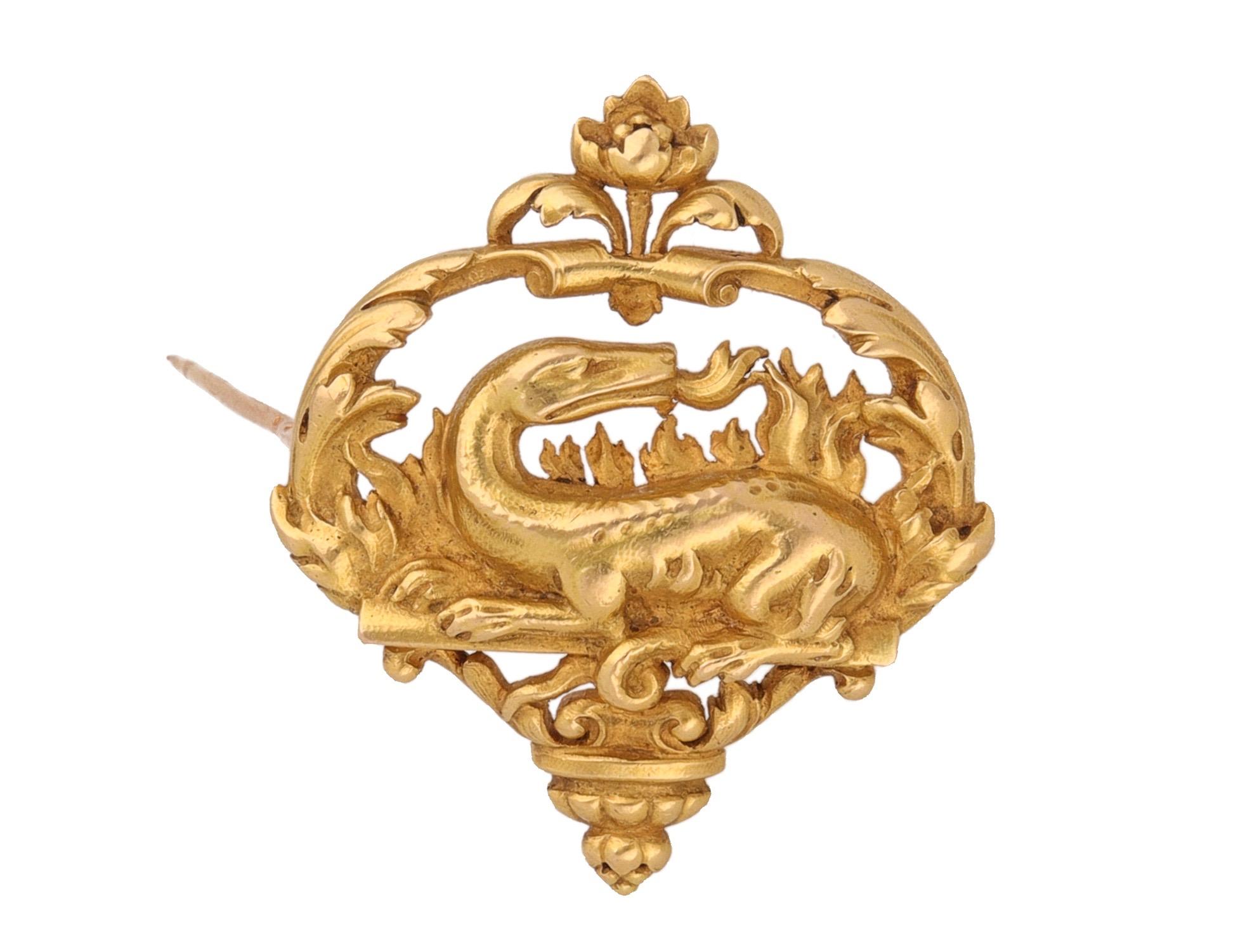 Boucheron Art Nouveau 18 Karat, Yellow Gold Animal Brooch In Excellent Condition In Rome, IT