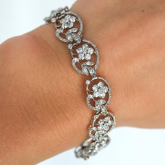 Boucheron Art Nouveau Diamond and Platinum Bracelet, Circa 1910, 6.50 Carats