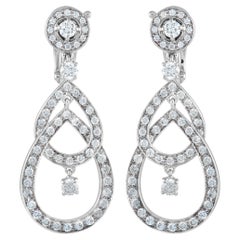 Boucheron Ava 18K White Gold 2.53 ct Diamond Dangle Earrings