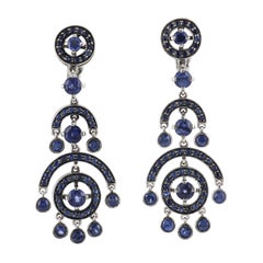 Boucheron Ava Sapphire 18k White Gold Chandelier Earrings