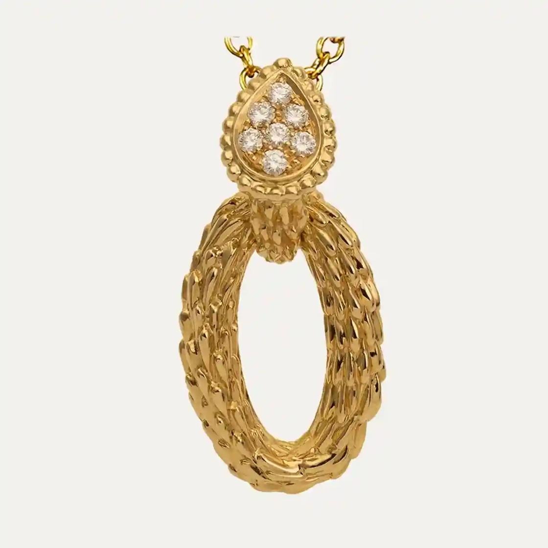 Boucheron Bohême Gold und Diamanten Halskette (Brillantschliff) im Angebot