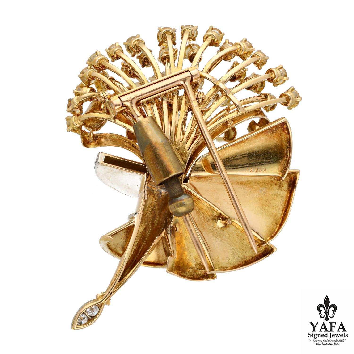 Round Cut BOUCHERON Bouquet Brooch For Sale