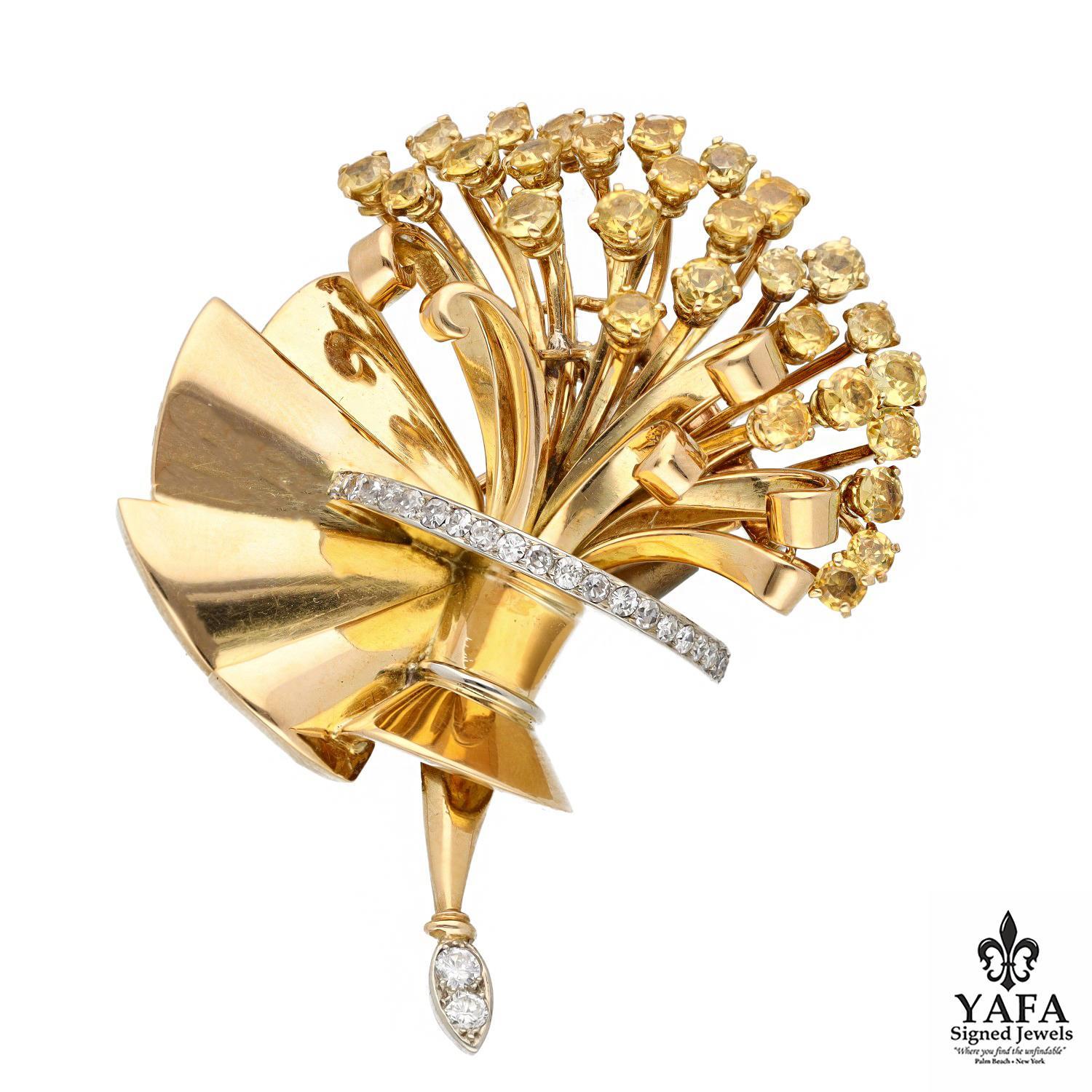 BOUCHERON Bouquet Brooch In Excellent Condition For Sale In New York, NY