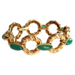 Bracelet Boucheron en or jaune 18 carats avec chrysoprase 1960