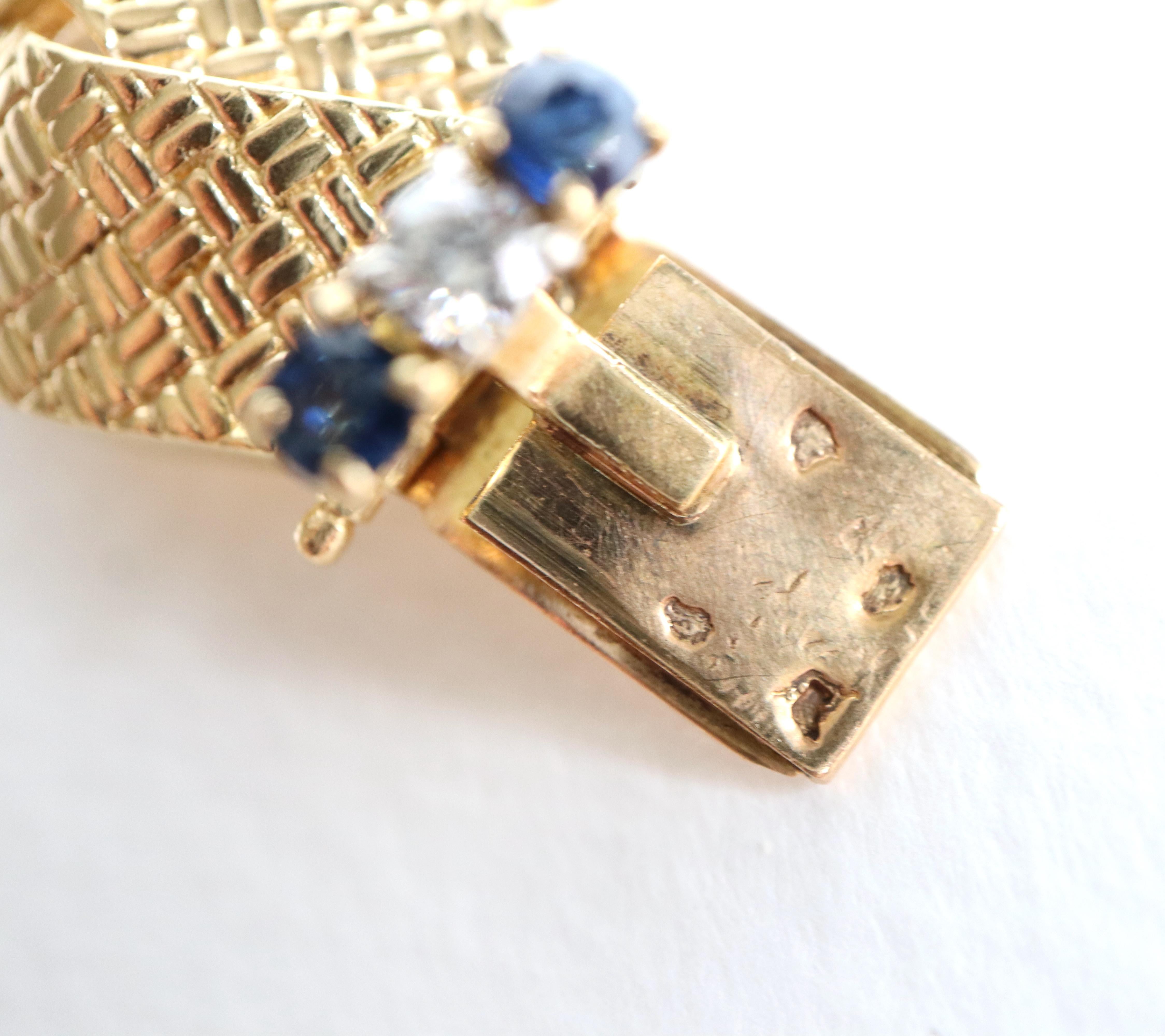 Bracelet Boucheron, saphirs et diamants, circa 1960, or jaune 18 carats en vente 1