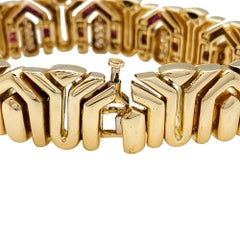 Boucheron Bracelet Set with Rubies and Diamonds