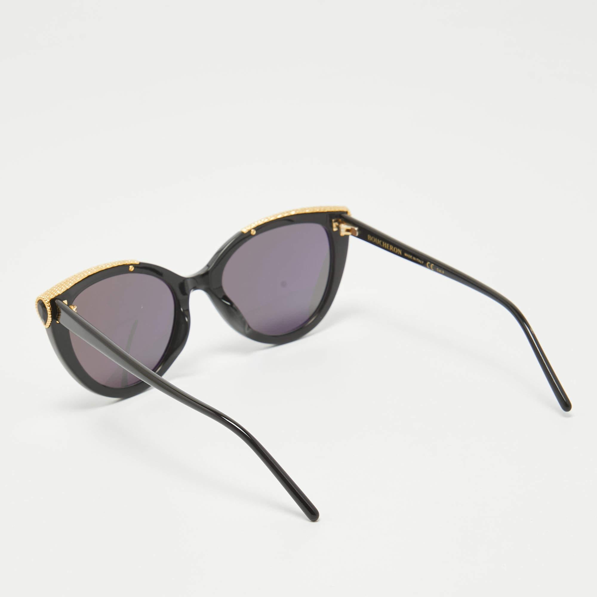Women's Boucheron Bronze Tone/ Black BC0116S Gradient Cat Eye Sunglasses