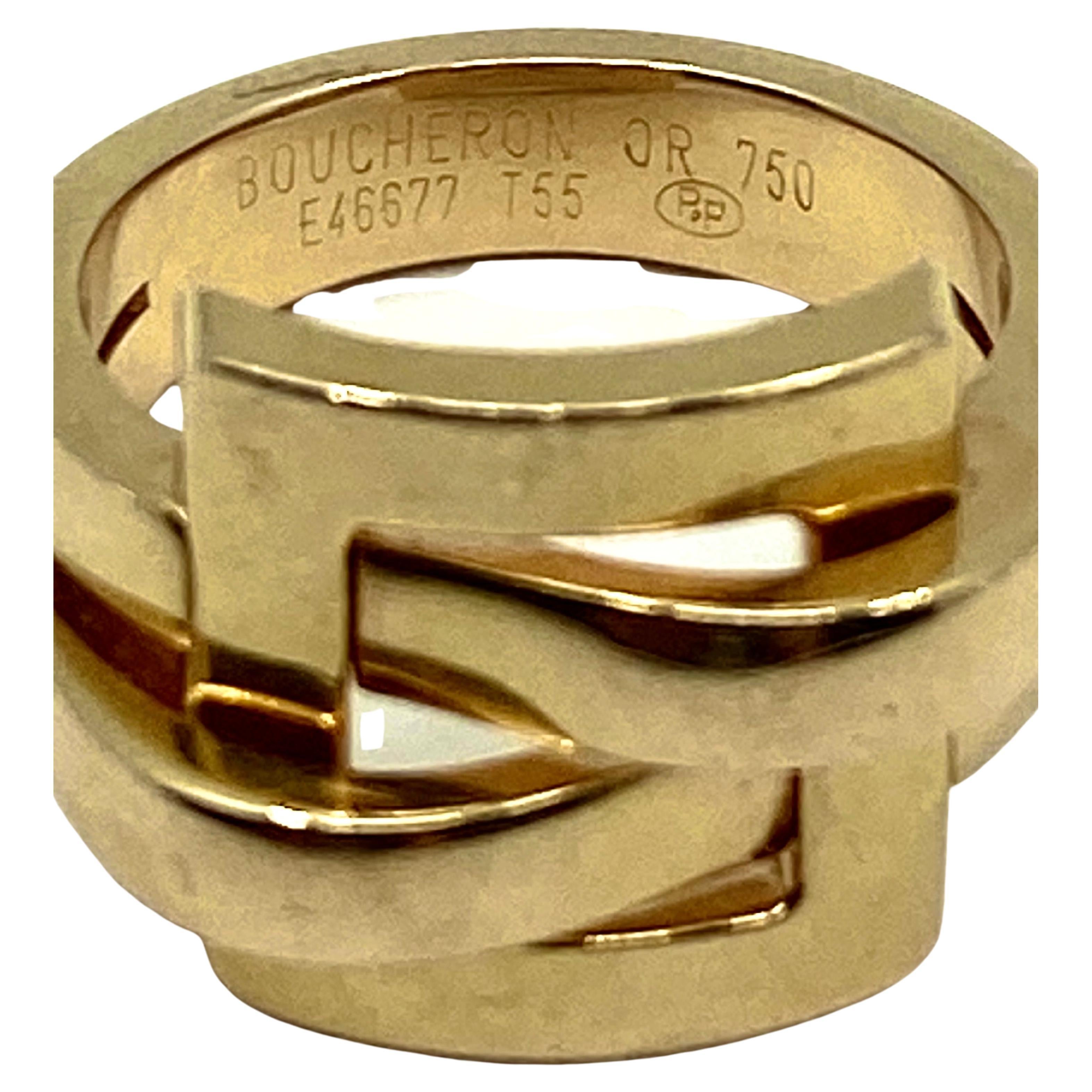 Boucheron Buckle Ring Vintage 18k Gold 6