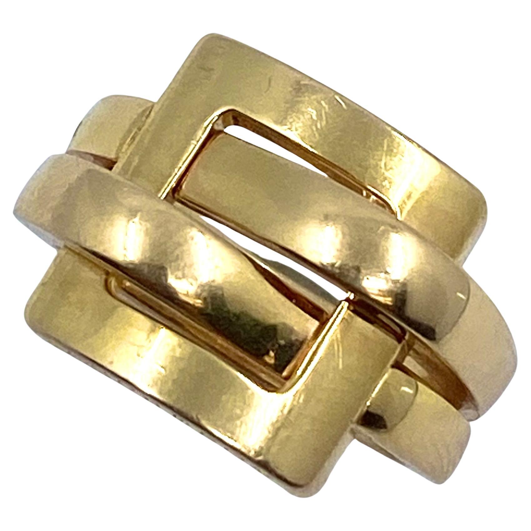 Women's or Men's Boucheron Buckle Ring Vintage 18k Gold