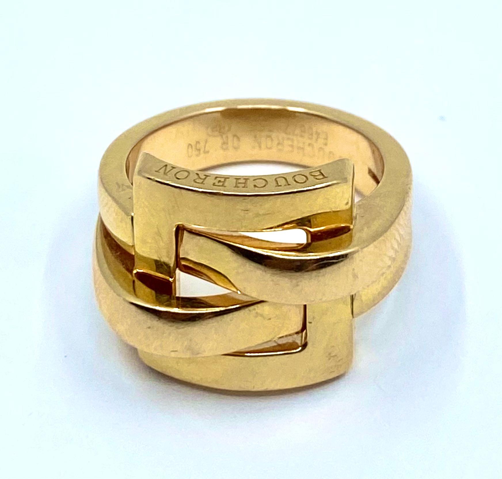 Boucheron Buckle Ring Vintage 18k Gold 4