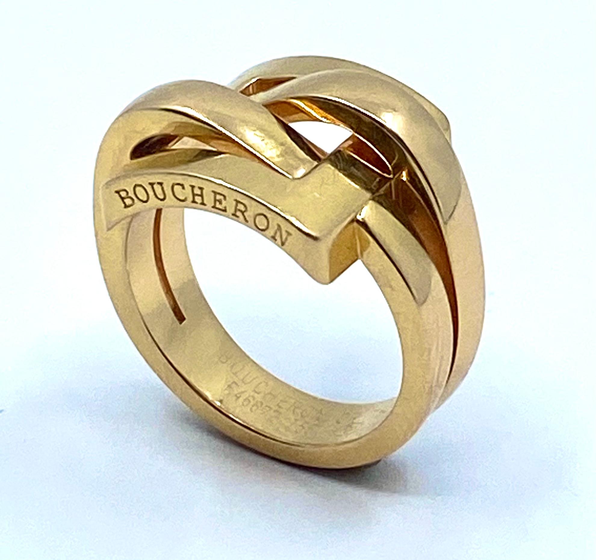 Boucheron Buckle Ring Vintage 18k Gold 5
