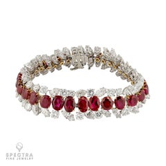 Boucheron Burma Ruby & Diamond Platinum Bracelet, c.1965