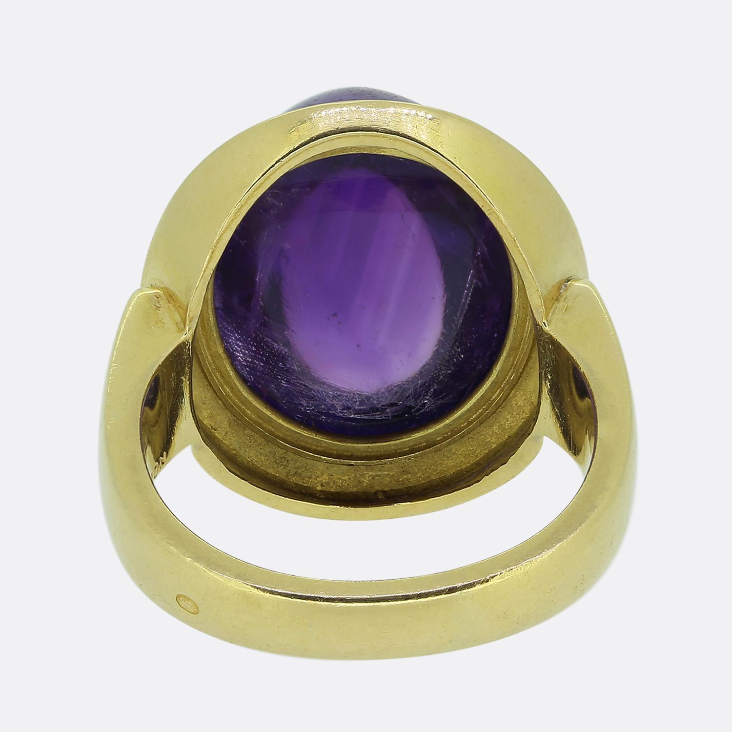Women's or Men's Boucheron Cabochon Amethyst Cocktail Ring For Sale