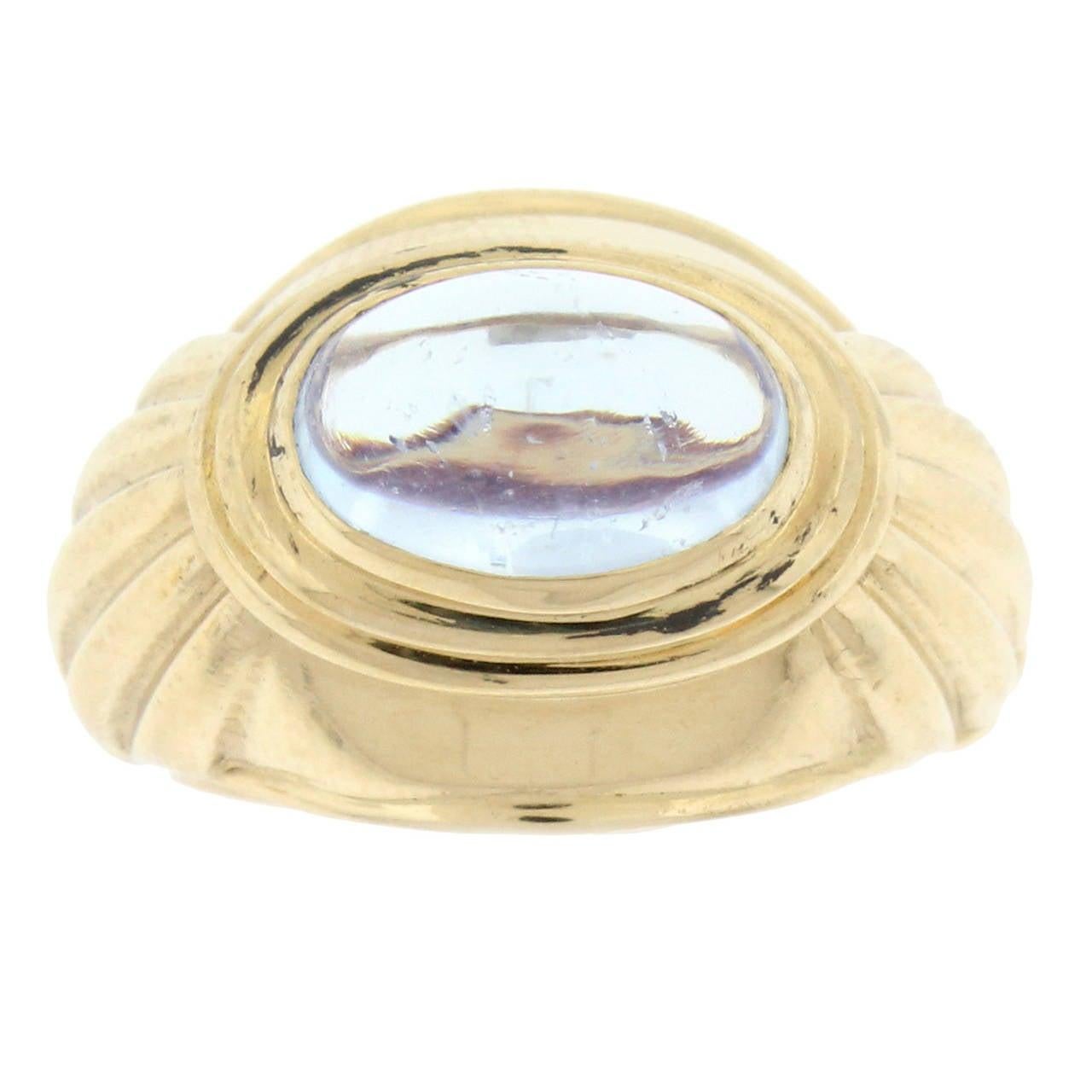 Boucheron Cabochon Aquamarine Gold Ring In Excellent Condition In Bethesda, MD