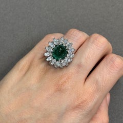 Boucheron Cabochon Emerald and Diamond Ring