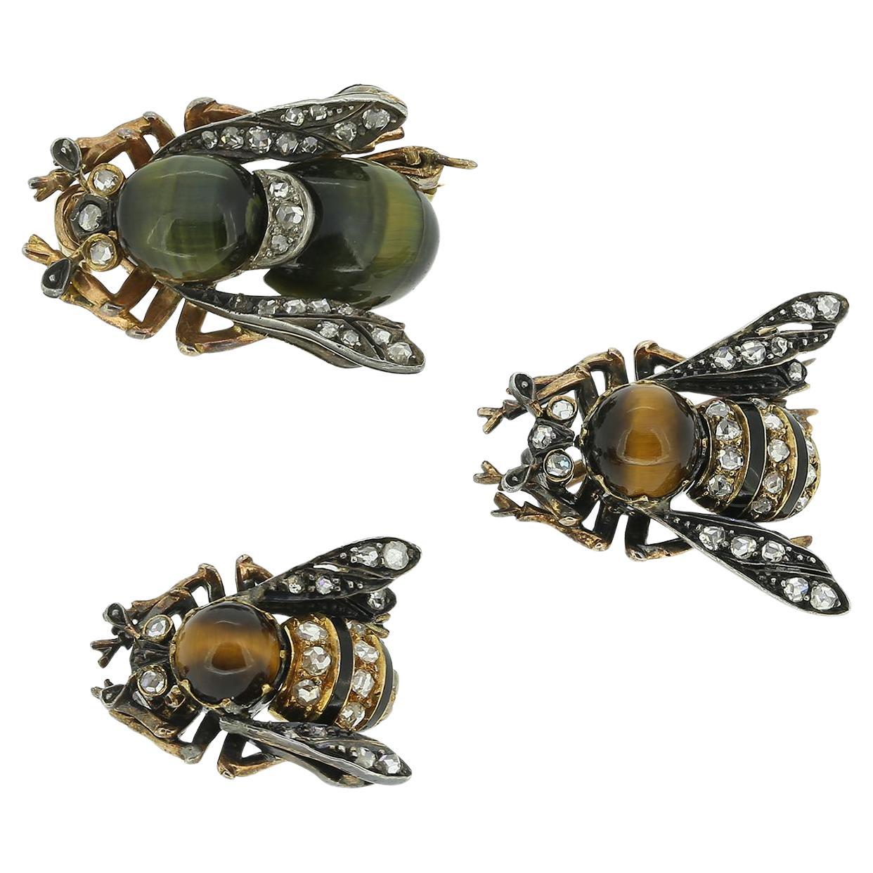 Cat’s Eye Brooches