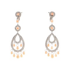 Boucheron Cinna Pampilles Boucles d'oreilles lustre en or blanc 18 carats et diamants