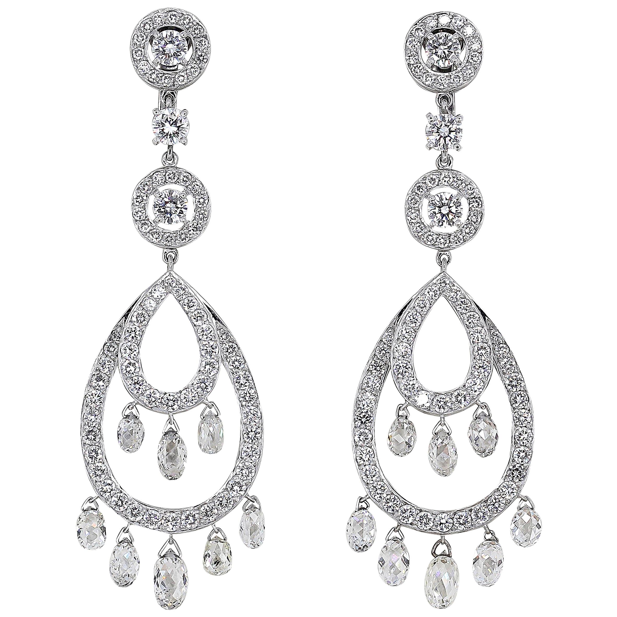 Boucheron Cinna Pampilles Diamond and White Gold Pendant Earrings