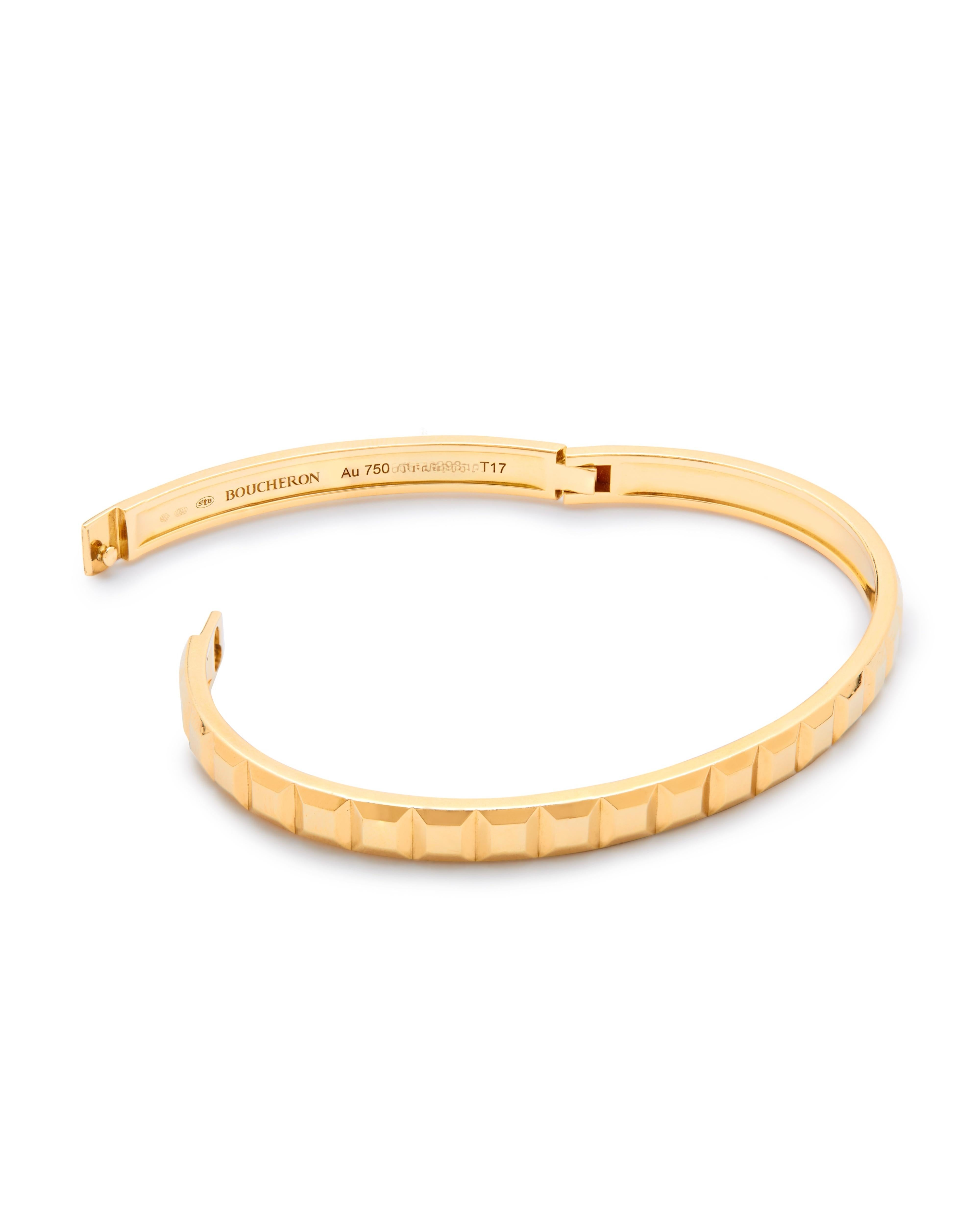 Contemporain Boucheron Bracelet Clou de Paris Or jaune 18ct en vente