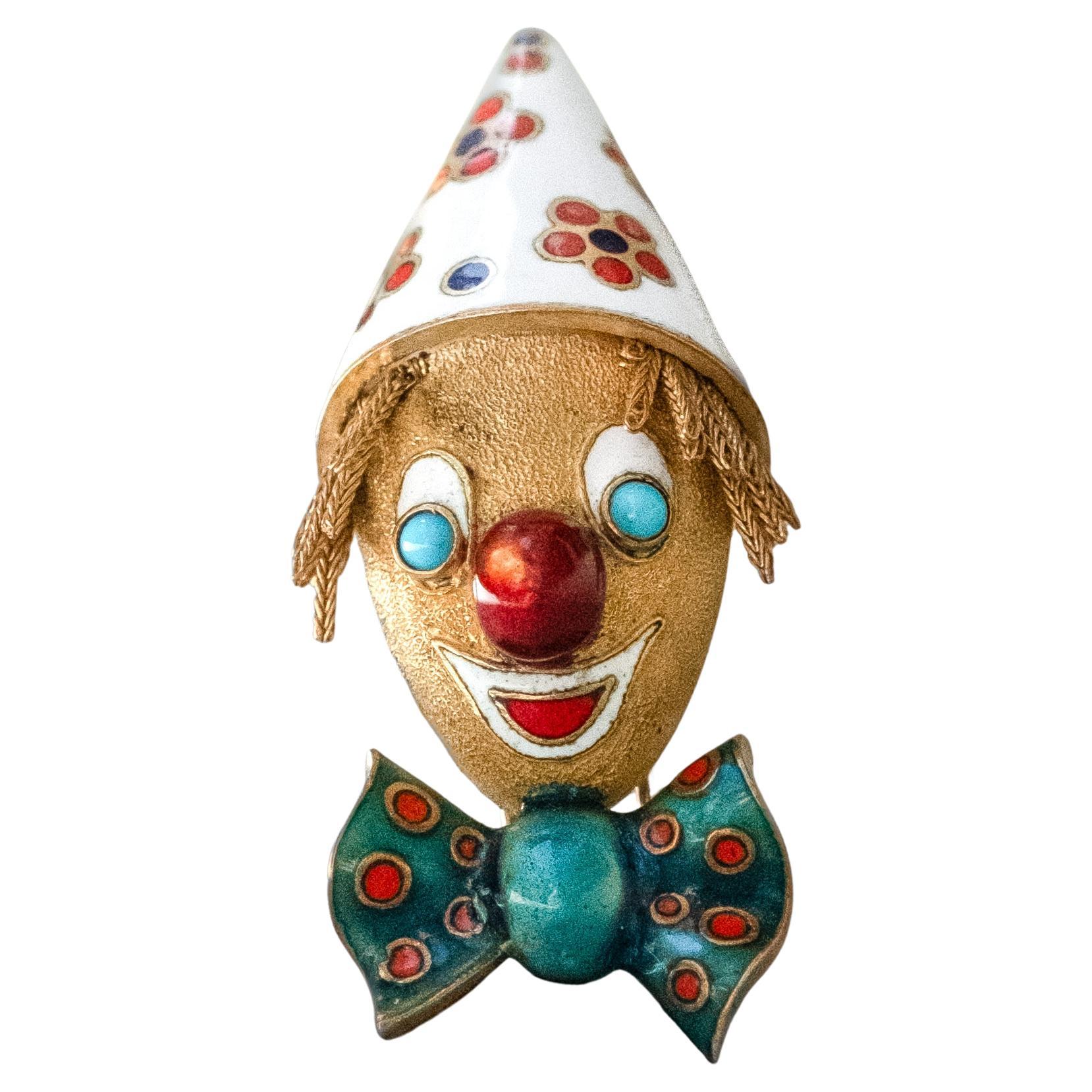 Broche Boucheron "Payaso" de esmalte y oro amarillo de 18 ct