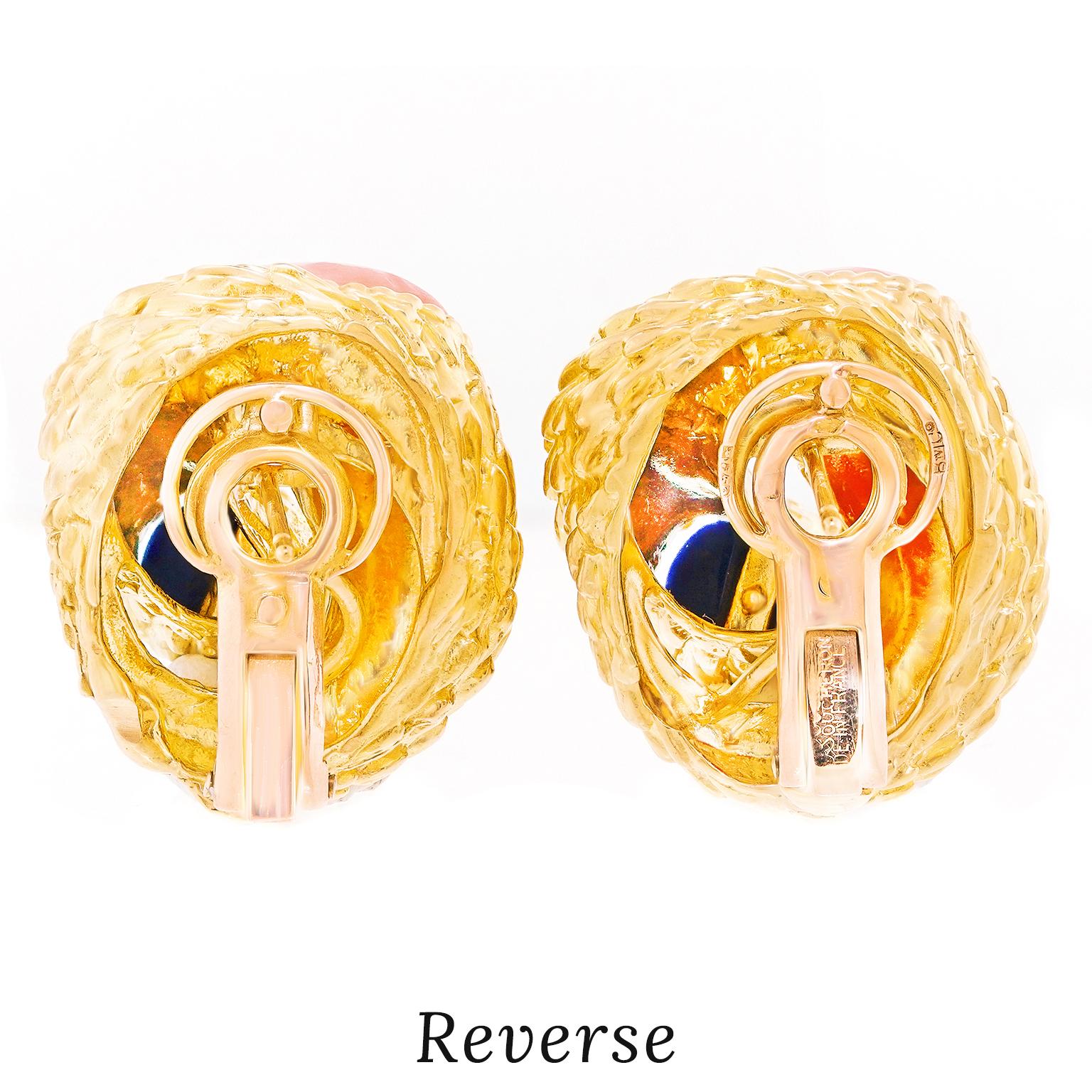 Boucheron Coral and Lapis Earrings 2