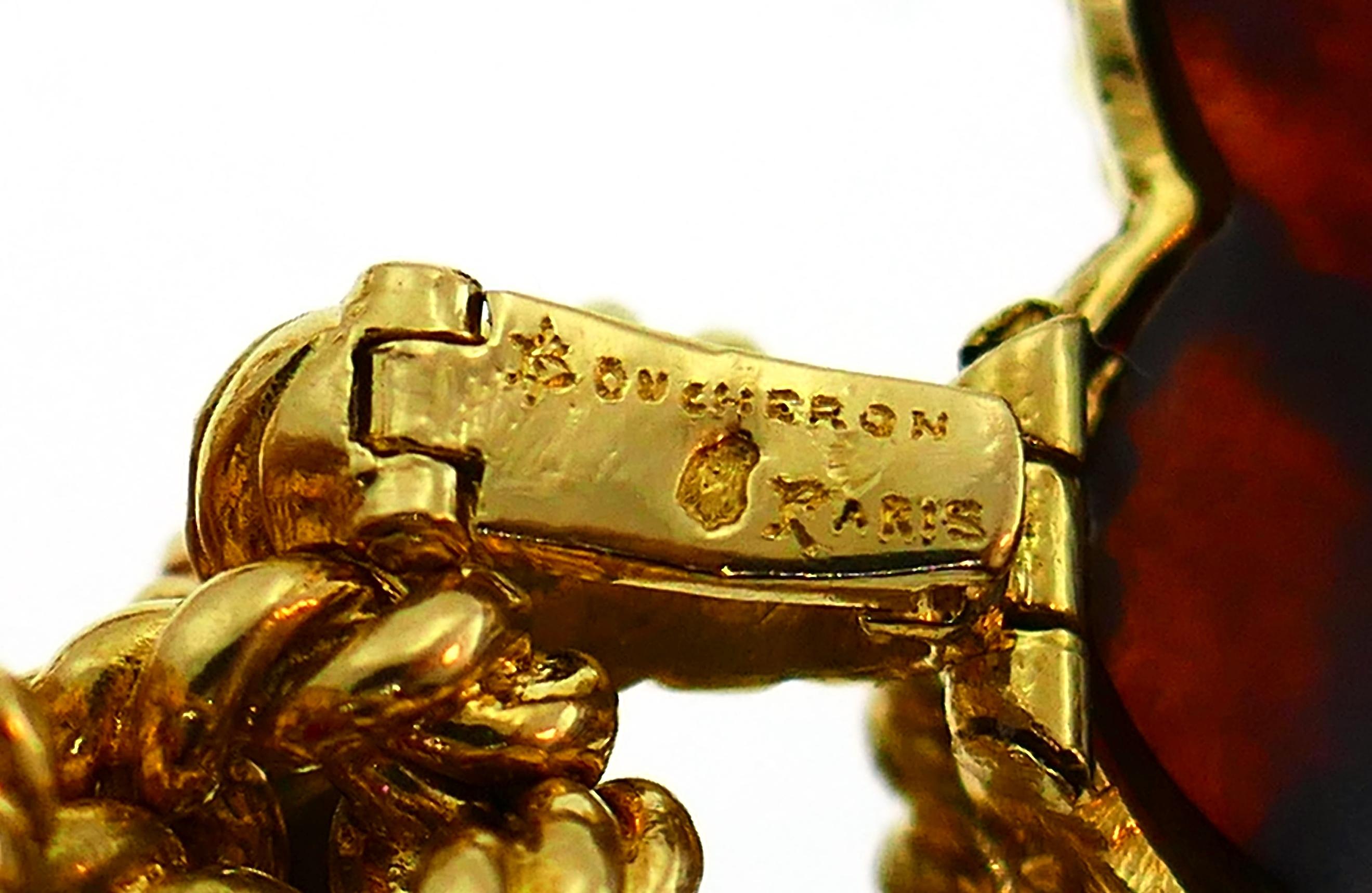 Boucheron Coral Shell Gold Necklace Bracelet Interchangeable, 1970s 2