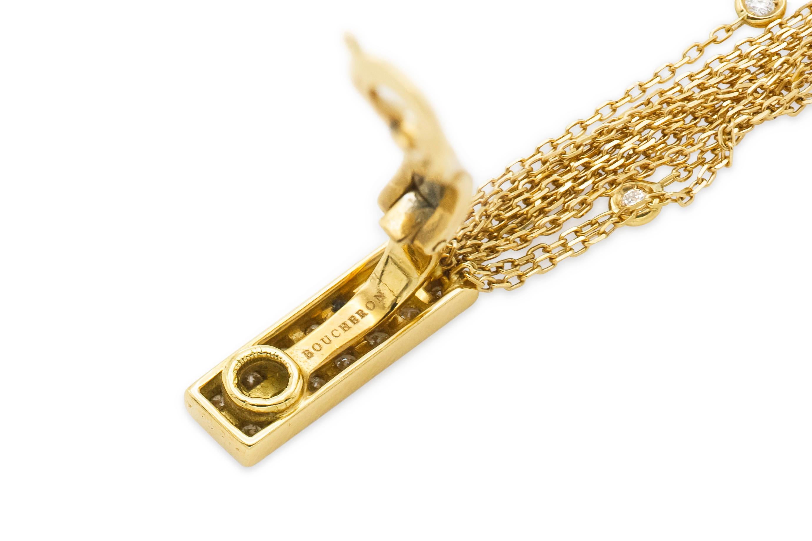 Boucheron Parure collier, bracelet et boucles d'oreilles écharpe Delilah en maille d'or en vente 13