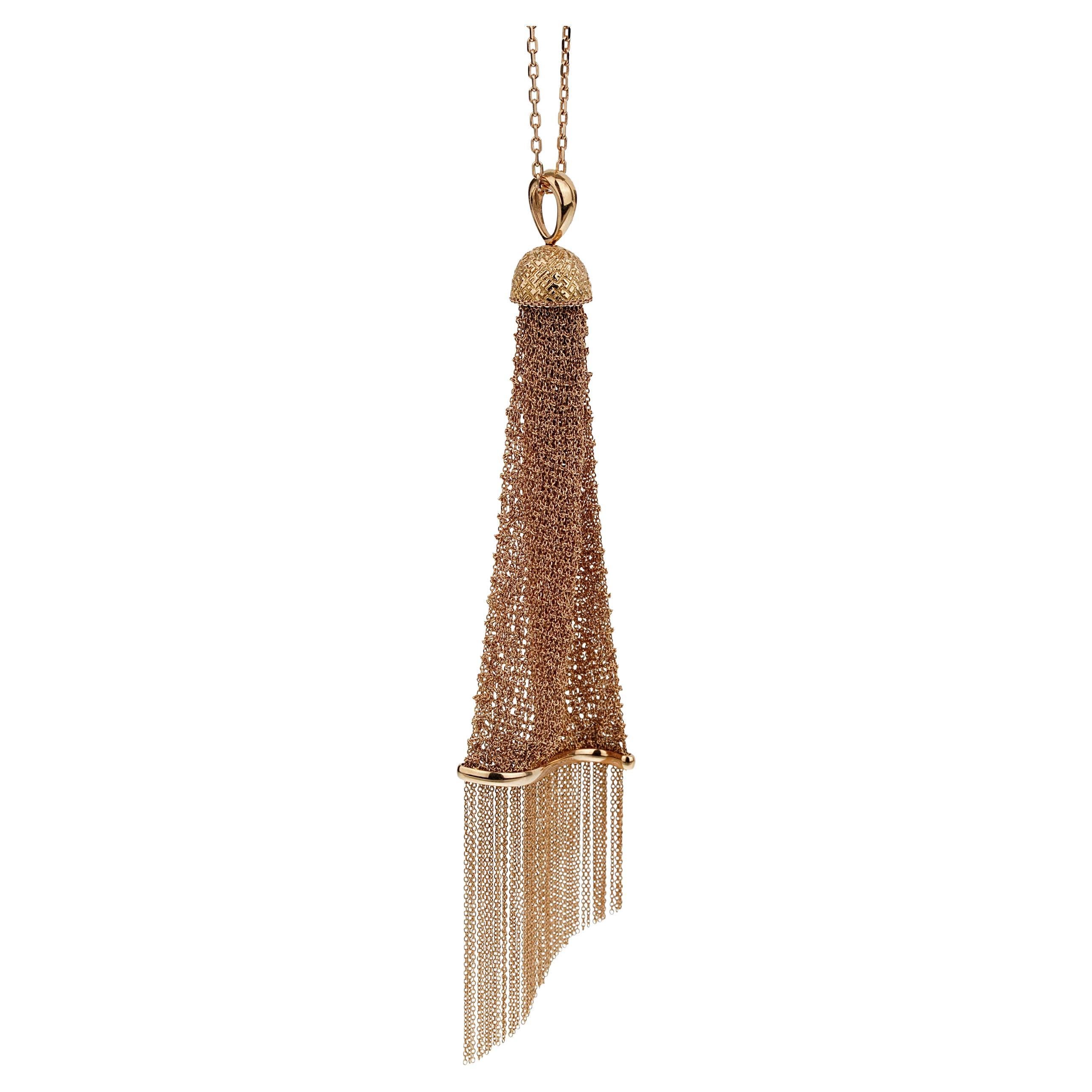 Boucheron Delilah Rose Gold Pendant Drop Necklace