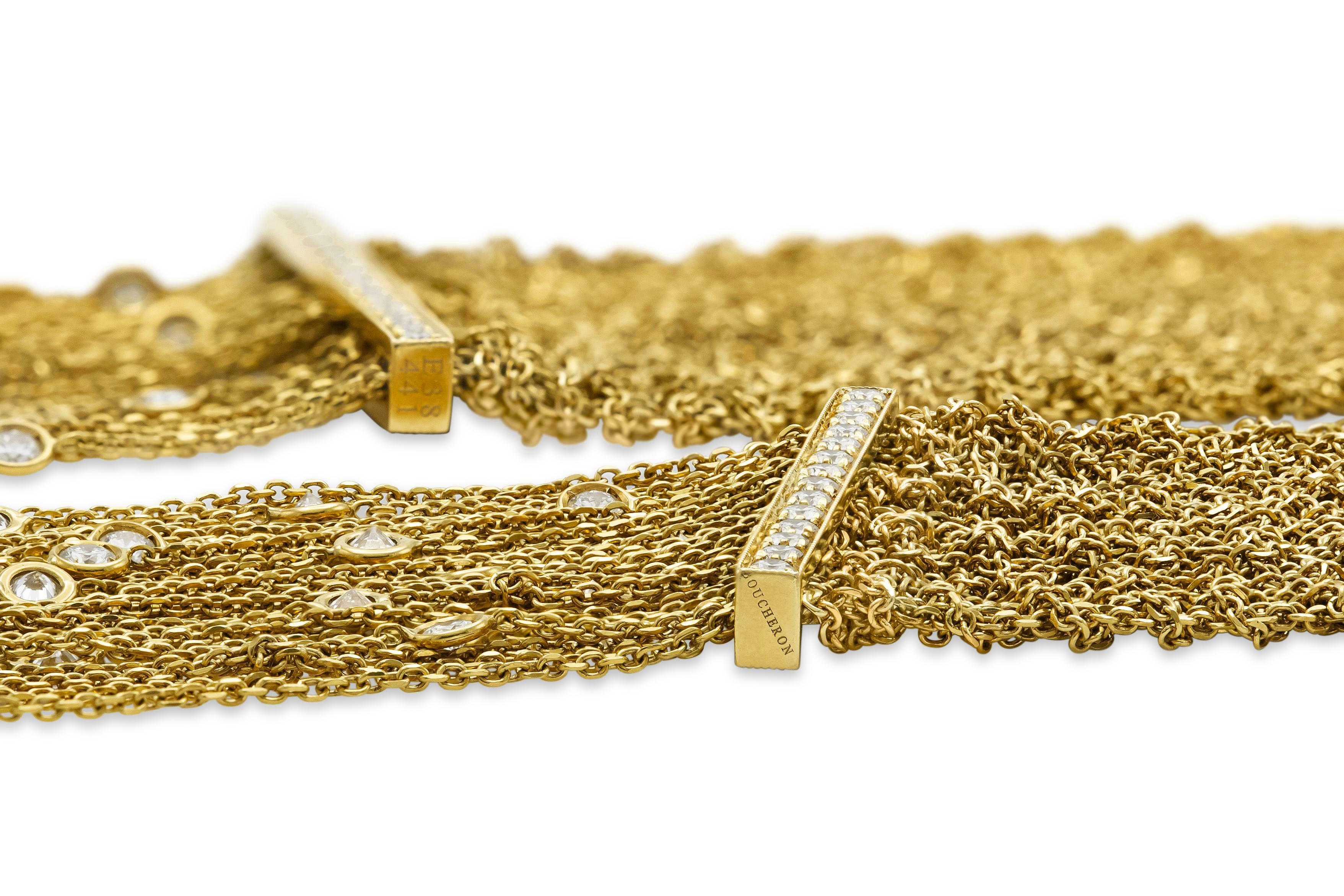 Boucheron Delilah Scarf Necklace and Bracelet Set In Good Condition For Sale In New York, NY