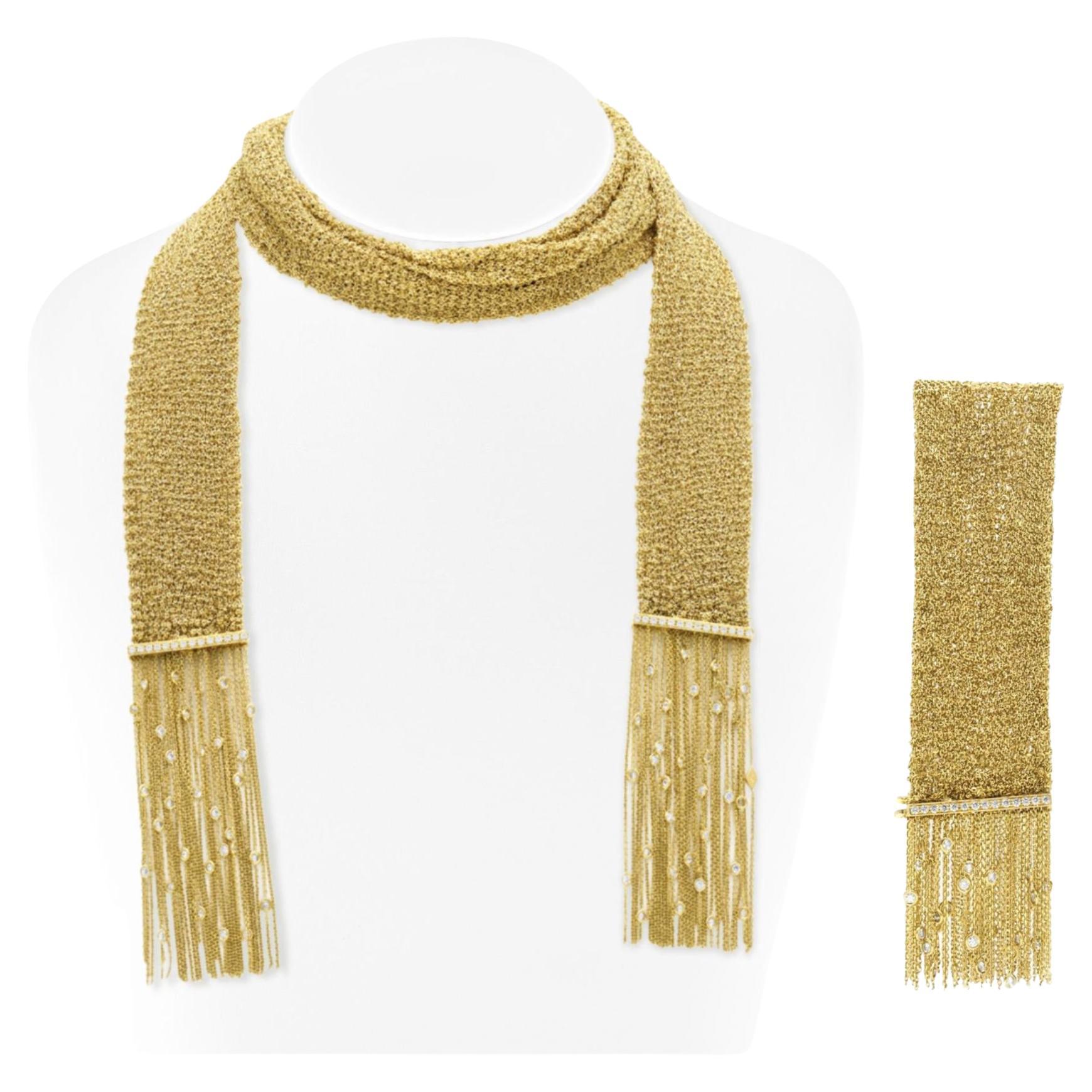 Boucheron Delilah Scarf Necklace and Bracelet Set For Sale