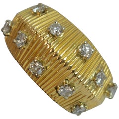 Boucheron Designer 18 Carat Gold VS Diamond Bombe Ring
