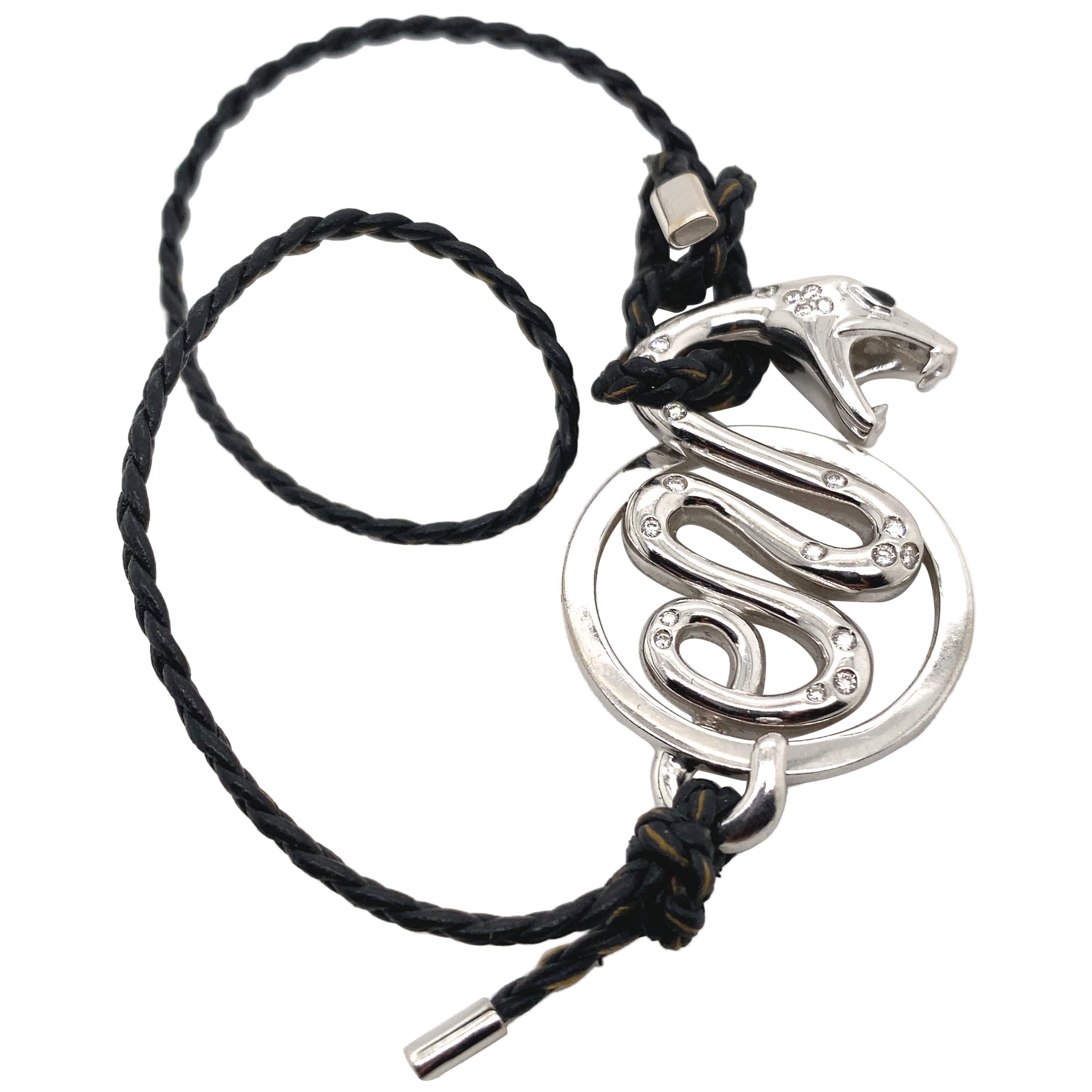 Boucheron Diamond 18 Karat White Gold Trouble Snake Bracelet