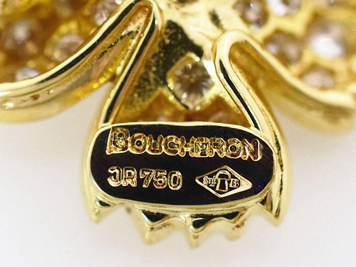 Boucheron Diamond 18 Karat Yellow Gold Flower Brooch 1