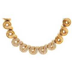 Retro Boucheron Diamond and 18 Karat Gold Necklace, France