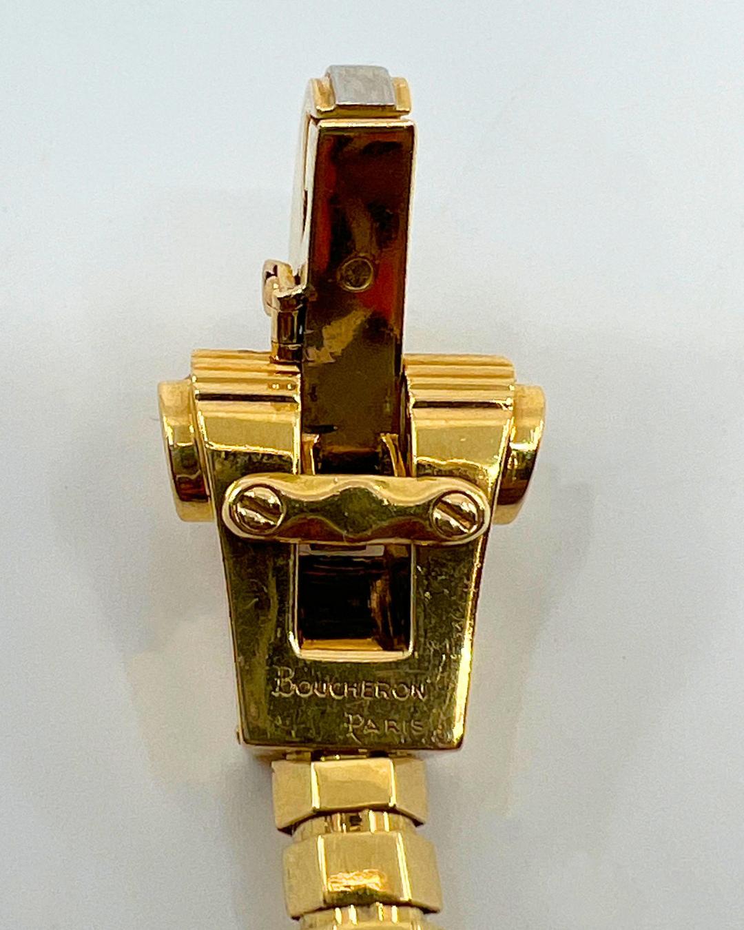 Bracelet Boucheron en or 18 carats et diamants, c. 1950 en vente 1