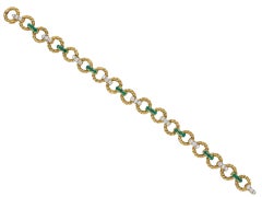 Boucheron Diamond and Emerald Bracelet, French, circa 1970