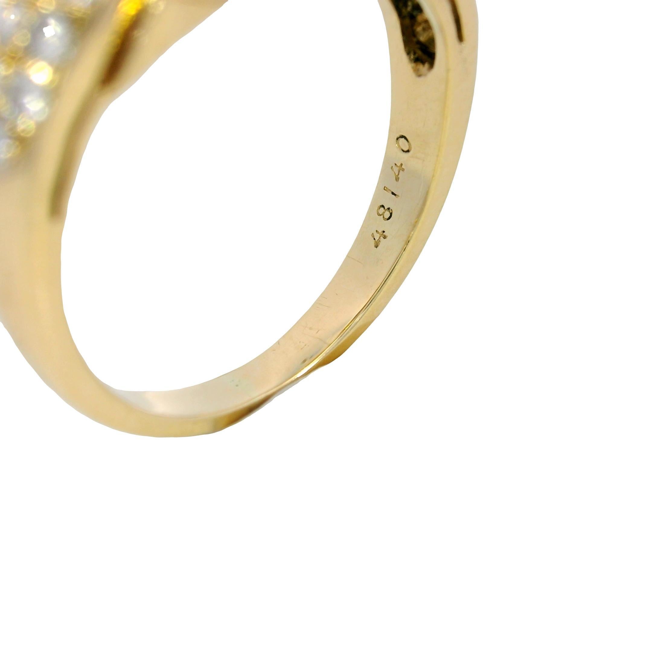 Boucheron Diamond Band Ring Smaragd Saphir Twist 18K Gelbgold Größe 5,5 im Angebot 3