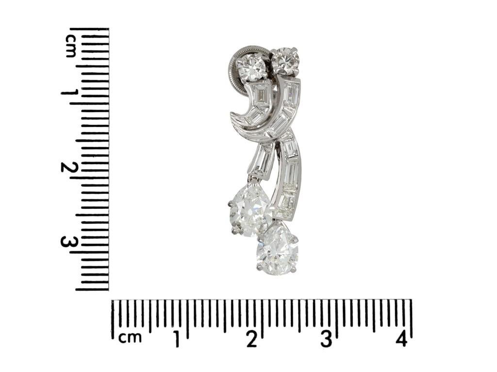 Boucheron Diamant-Clip-Ohrringe, englisch, um 1950 im Zustand „Gut“ im Angebot in London, GB